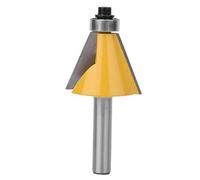 Bit de Routeur Fraises à Rainurer en Acier Carbone 8 Mm Tige Mèche de Routeur Bit Chanfrein Fraise à Bois pour Travail du Bois(22.5°)