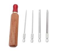 Bit de tournevis réglage Fast Change Poignée en bois sans glissement avec des bits en acier CRV pour le travail du bois et les tâches d'entretien PH2 Ph0 6 mm 3 mm Slots Crossed