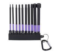 Bit d'impact Set Strong durable haute précision avec une base magnétique 10pcs TS2 ACIER ALLIAGE 4IN 100MM VIOLET