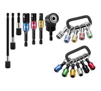 Bit Holder,11P Drill Bit Holder Keychain/3P Impact Drill Sockets Adapter/3P 1/4''Quick Hex Shank/ 105°Right Angle Driver