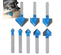Bit routeur ensemble, bits de routeur CNC | Coupeur de bois en acier de tungstène en V de forage en forme - Kit de fixation de routeur de travail du bois en métal pour couper le grooving