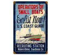 Bit SIGNSHM - Plaque en métal rustique rétro avec inscription « Losea Coast Guard Enlist » - Décoration murale - Cadeau idéal pour intérieur/extérieur - 30,5 x 20,3 cm