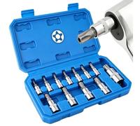 Bit Socket Set - 12 Piece TS8-TS60, S2 Steel Pentagonal Tool Kit | 7.87x4.33x1.57 Inch | Precision S2 Steel | 1/4 3/8 1/2 Drive Star Bits, For Auto Repair, Mechanics, Household