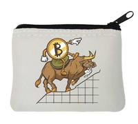 Bitcoin Bull Market Price Go Up Art Porte-monnaie en néoprène Blanc 10 x 11 cm