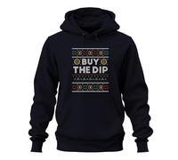 Bitcoin Buy The DIP - Ugly Christmas Sweater Crypto Sweat à capuche unisexe, bleu marine, S