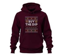 Bitcoin Buy The DIP - Ugly Christmas Sweater Crypto Sweat à capuche unisexe, bordeaux, XXL