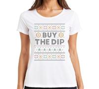 Bitcoin Buy The DIP - Ugly Christmas Sweater Crypto T-shirt pour femme, Blanc., M