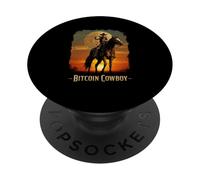 Bitcoin du Far West Bitcoin Cowboy Design Frontier Bitcoin PopSockets PopGrip Adhésif
