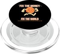 Bitcoin - Fix The Money Fix The World HODL PopSockets PopGrip pour MagSafe