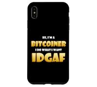 Bitcoin IDGAF Meme Cute Blockchain Costume BTC Bitcoiner Coque pour iPhone XS Max