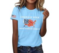 Bitcoin is Liberté BTC Crypto Bitcoin Trader to Moon T-shirt à manches courtes élégant chemisiers T-shirts col en U Tunique décontractée Charlie Kirk, #60., XL