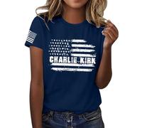 Bitcoin is Liberté BTC Crypto Bitcoin Trader to Moon T-shirt à manches courtes élégant chemisiers T-shirts col en U Tunique décontractée Charlie Kirk, #44, L