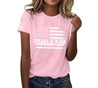 Bitcoin is Liberté BTC Crypto Bitcoin Trader to Moon T-shirt à manches courtes élégant chemisiers T-shirts col en U Tunique décontractée Charlie Kirk, #46., M