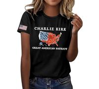 Bitcoin is Liberté BTC Crypto Bitcoin Trader to Moon T-shirt à manches courtes élégant chemisiers T-shirts col en U Tunique décontractée Charlie Kirk, #52, M