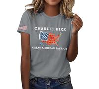 Bitcoin is Liberté BTC Crypto Bitcoin Trader to Moon T-shirt à manches courtes élégant chemisiers T-shirts col en U Tunique décontractée Charlie Kirk, #55, L