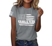 Bitcoin is Liberté BTC Crypto Bitcoin Trader to Moon T-shirt à manches courtes élégant chemisiers T-shirts col en U Tunique décontractée Charlie Kirk, #43., L