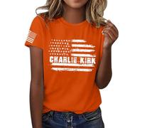 Bitcoin is Liberté BTC Crypto Bitcoin Trader to Moon T-shirt à manches courtes élégant chemisiers T-shirts col en U Tunique décontractée Charlie Kirk, #45., L