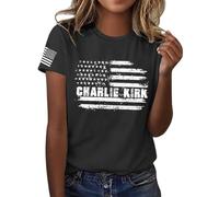 Bitcoin is Liberté BTC Crypto Bitcoin Trader to Moon T-shirt à manches courtes élégant chemisiers T-shirts col en U Tunique décontractée Charlie Kirk, #41., L
