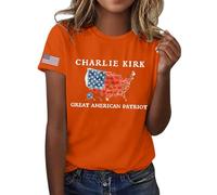 Bitcoin is Liberté BTC Crypto Bitcoin Trader to Moon T-shirt à manches courtes élégant chemisiers T-shirts col en U Tunique décontractée Charlie Kirk, #57, L