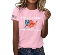 Bitcoin is Liberté BTC Crypto Bitcoin Trader to Moon T-shirt à manches courtes élégant chemisiers T-shirts col en U Tunique décontractée Charlie Kirk, #58, L