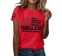 Bitcoin is Liberté BTC Crypto Bitcoin Trader to Moon T-shirt à manches courtes élégant chemisiers T-shirts col en U Tunique décontractée Charlie Kirk, #50, M