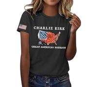 Bitcoin is Liberté BTC Crypto Bitcoin Trader to Moon T-shirt à manches courtes élégant chemisiers T-shirts col en U Tunique décontractée Charlie Kirk, #53, XL
