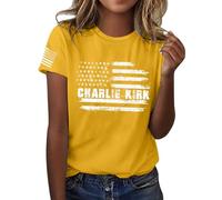 Bitcoin is Liberté BTC Crypto Bitcoin Trader to Moon T-shirt à manches courtes élégant chemisiers T-shirts col en U Tunique décontractée Charlie Kirk, #51, S