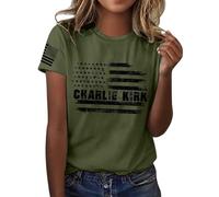 Bitcoin is Liberté BTC Crypto Bitcoin Trader to Moon T-shirt à manches courtes élégant chemisiers T-shirts col en U Tunique décontractée Charlie Kirk, #38., L