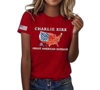 Bitcoin is Liberté BTC Crypto Bitcoin Trader to Moon T-shirt à manches courtes élégant chemisiers T-shirts col en U Tunique décontractée Charlie Kirk, #59, M