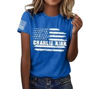 Bitcoin is Liberté BTC Crypto Bitcoin Trader to Moon T-shirt à manches courtes élégant chemisiers T-shirts col en U Tunique décontractée Charlie Kirk, #40., L