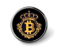 Bitcoin King Épingle à revers ronde Cravate Tack Broche mignonne Badge pour hommes femmes Chapeau Vêtements Accessoires, circulaire