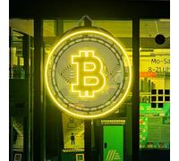 Bitcoin LED 3D gravé néon signe USB luminosité réglable salon bars coiffeurs pub fête de mariage salon club réunions salle de jeu homme grotte halloween noël anniversaire art décor mural