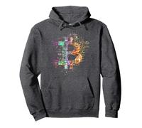 Bitcoin Logo Crypto Trader Investisseur Crypto-Monnaie BTC Sweat à Capuche, Unisexe pour Adultes, Chiné Foncé, XL