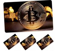 Bitcoin Lot de 4 autocollants drôles pour cartes de crédit, monnaie virtuelle, cartes de débit, pour la plupart des transports, métro, clés, cartes bancaires, imperméables et cool pour adolescents et