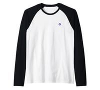 Bitcoin petit symbole bleu discret simple cool décontracté Manche Raglan