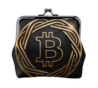Bitcoin Porte-monnaie en cuir avec verrou pour femme