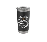 Bitcoin Satoshi Nakamoto Est 2009 Crypto Blockchain Portefeuille Gobelet isotherme en acier inoxydable double paroi
