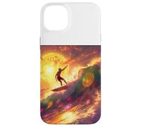 Bitcoin Surfer Vague Océan Plage Sport Coque pour iPhone 14 Plus