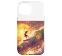Bitcoin Surfer Vague Océan Plage Sport Coque pour iPhone 15