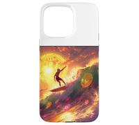 Bitcoin Surfer Vague Océan Plage Sport Coque pour iPhone 15 Pro Max