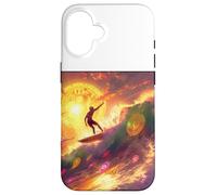Bitcoin Surfer Vague Océan Plage Sport Coque pour iPhone 16