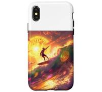 Bitcoin Surfer Vague Océan Plage Sport Coque pour iPhone X/XS