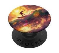 Bitcoin Surfer Vague Océan Plage Sport PopSockets PopGrip Adhésif