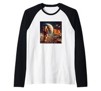 Bitcoin to The Moon Kurs Astronaute Drapeau Manche Raglan