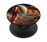 Bitcoin to The Moon Kurs Astronaute Drapeau PopSockets PopGrip Adhésif