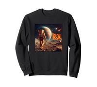 Bitcoin to The Moon Kurs Astronaute Drapeau Sweatshirt