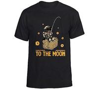 Bitcoin to The Moon T-Shirt Man Crypto Currency Present Cotton Top Black Manches Courtes(XX-Large)
