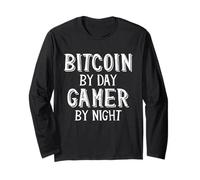 Bitcoin Trader by Day Gamer by Night Blockchain Crypto BTC Manche Longue