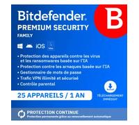 Bitdefender Premium Security Family 2026 | 25 Appareils | 1 An