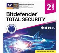 Bitdefender Total Security 2026 | 10 appareils | 2 ans | PC/Mac/Android/iOS | Code par email